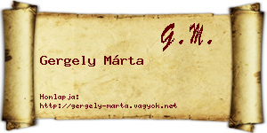 Gergely Márta névjegykártya