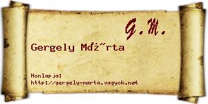 Gergely Márta névjegykártya